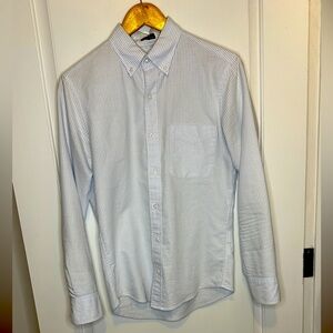 J Crew light blue stripped button up oxford shirt xs